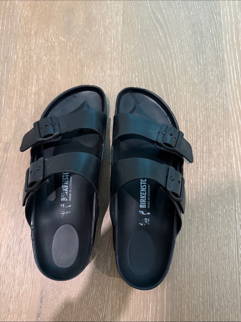 Birkenstock Women’s Matte Black Two-Strap Slide Sandals